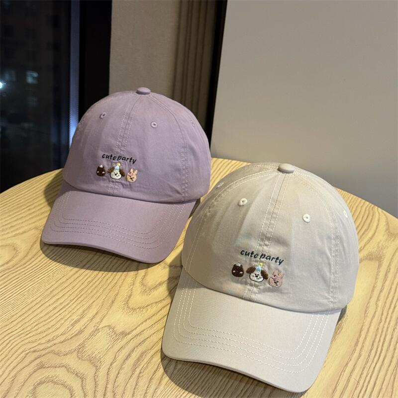 New Spring/Summer Cartoon Embroidered Soft Top Duckbill Cap for Men and Women2026Versatile wide-brimmed baseball cap that makes the face look smaller