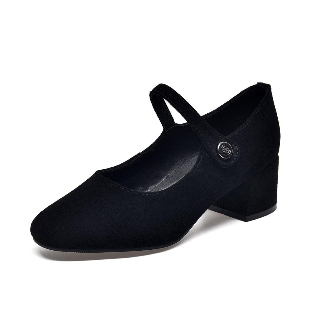 

Супермягкие овчинные одинарные туфли женские из натуральной кожи с неглубоким вырезом матовая кожа женские туфли на толстом каблуке женские кожаные туфли на среднем каблуке 40 чёрный