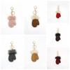 Snow Mini Gloves Keychain Mink Fur Winter Plush Keyring Creative Bag Pendant  Winter