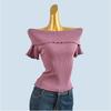Summer 2025 New Arrival Korean Style Sweet Ruffled off-Shoulder Knitwear Women's Silm Two-Way Wear Tube Top Tops