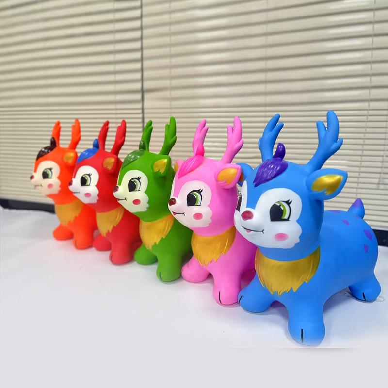 Bouncing Horse Inflatable Deer Toy for Kids - Cute, Safe, Thickened PVC Design