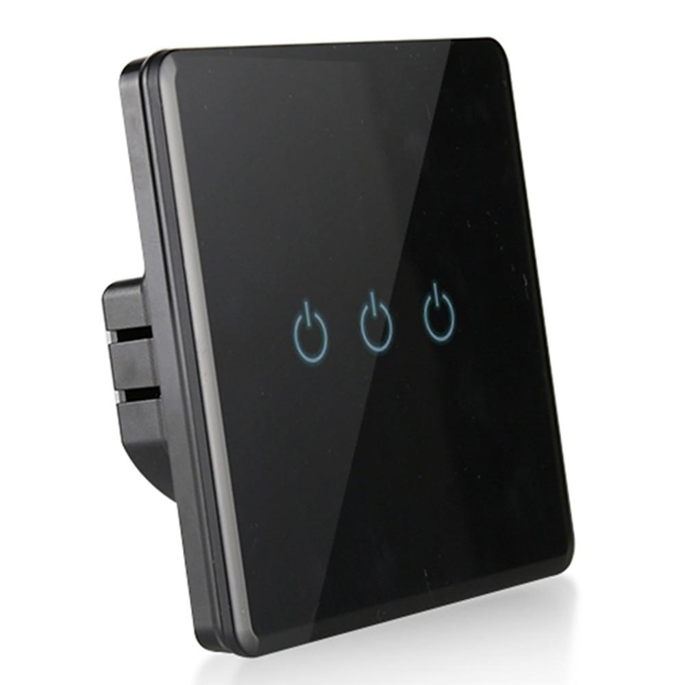 3 Gang Toughened Glass Frame for Version Smart WiFi 10A Touch Wall Switch for Smart Home