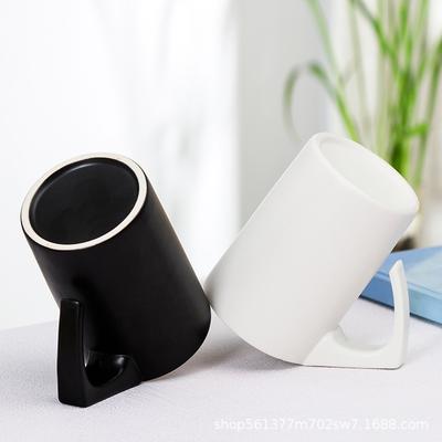 Creative Inverted Ceramic Mug Literary Office Water Cup Coffee Milk Cup Gift