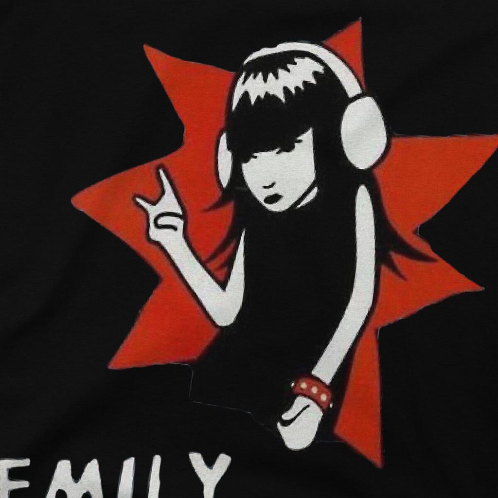 Humorous Classic T-Shirt for Men  Pure Cotton T Shirt Emily The Strange Cartoon Movie Short Sleeve Tee Shirt New Arrival Tops
