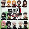 Anime Demon Slayer Figure Toy - Kimetsu No Yaiba Q Version - Sitting Tanjiro Nidouzi Inosuke Zenizu PVD Figurine Model Doll Gift