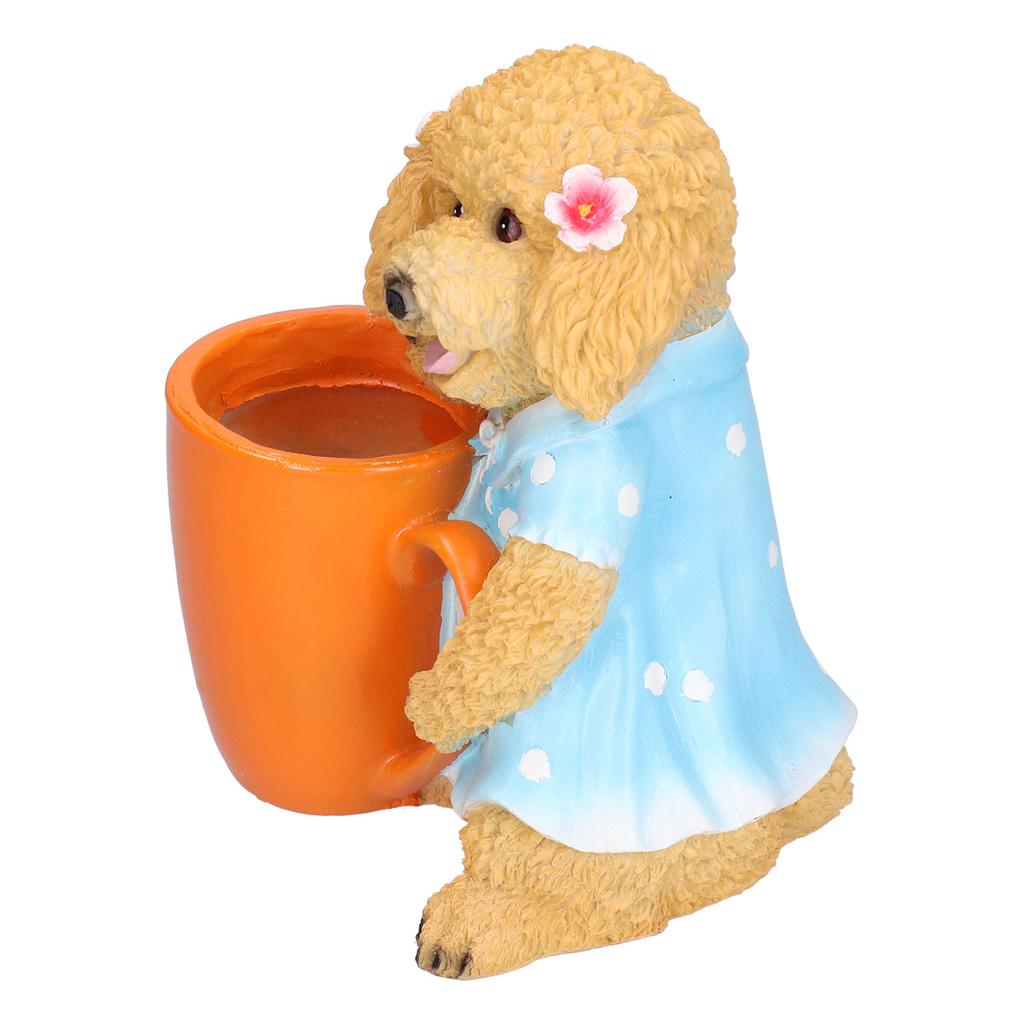 Animal Vase Decoration Resin Hand Painted Simulation Dog Flowerpot Ornament for Garden