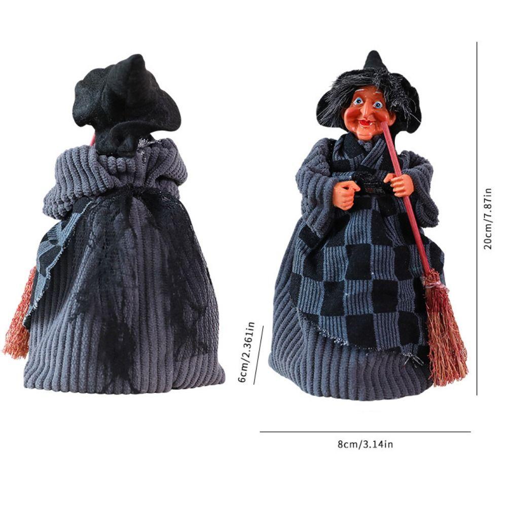 Retro Halloween Witch Ornament Funny Witch Figurines Scary Witch Sculpture  Scene Arrangement