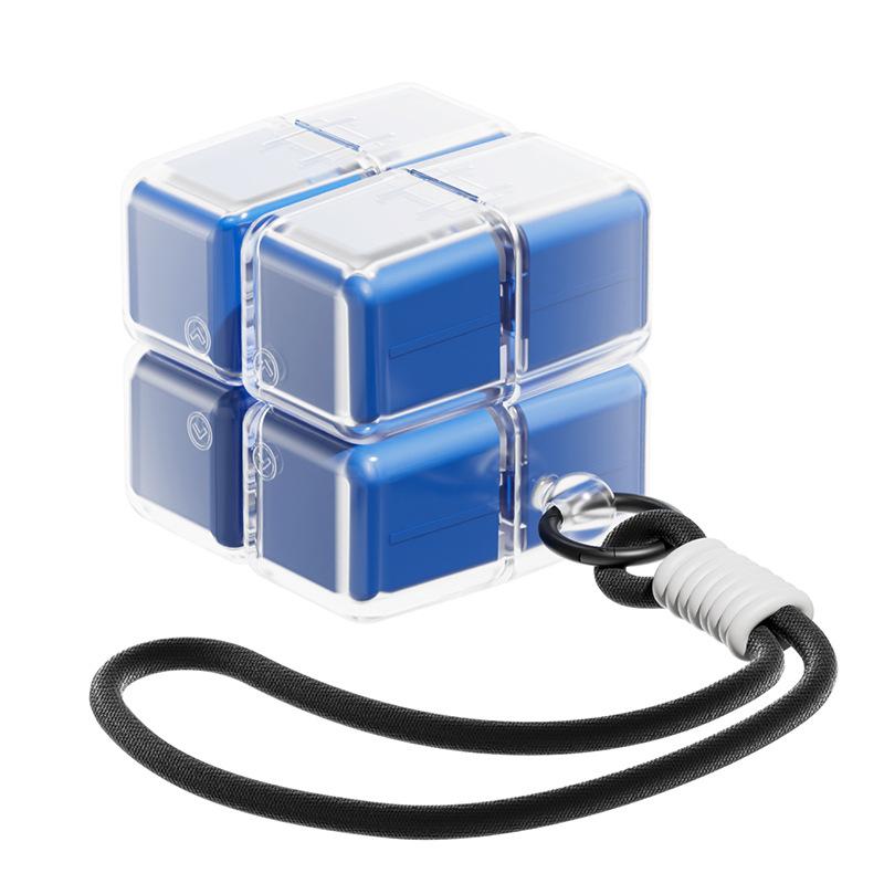 Magic Cube Pill Box With Lanyard Portable Pill Box Medicine Packaging Box Suitable For Pocket Travel Vitamin Tablet Storage Box