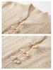 Women's Cashmere Knitted Suit with Chinese Stand Collar and Hollow Skirt, Perfect for Autumn/Winter.