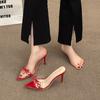 Fashion New Sexy High Heels Slippers Woman Pointed Peep Toe Butterfly-knot Party Shoes Summer Slides Stiletto Gladiator Sandals Women