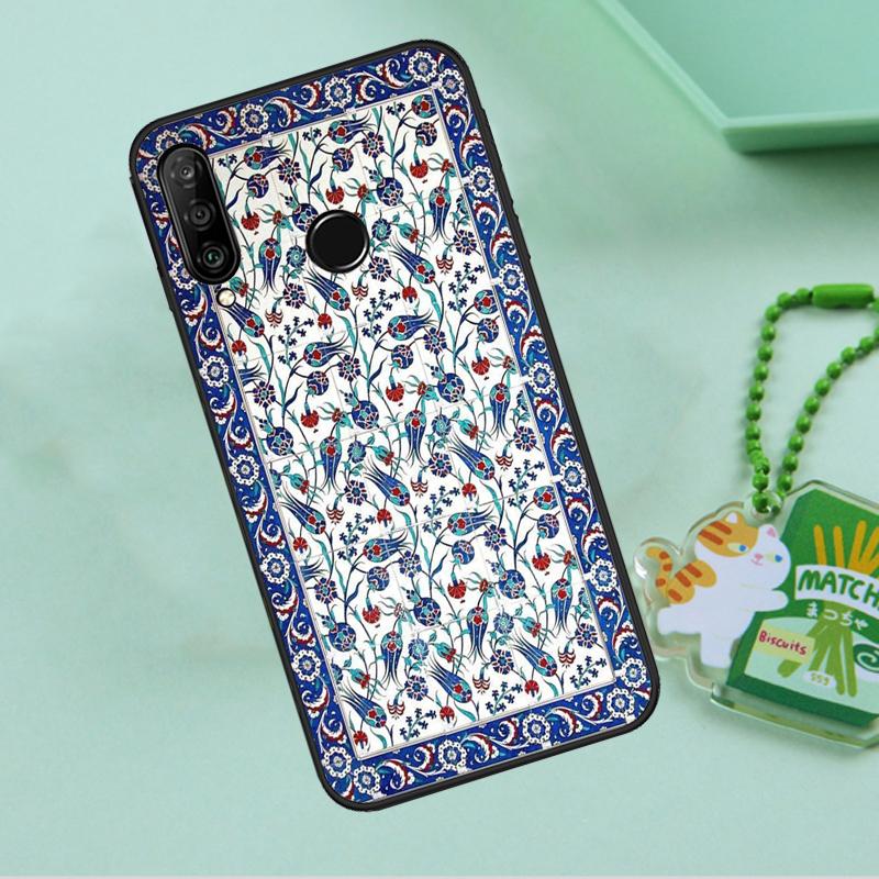 Ancient Floral Tiles For Huawei Nova 8i 11i 12i 12s 9 10 SE Y90 Y60 Y70 Y72 Y61 Y91 P20 P30 P40 Lite P60 Pro Case