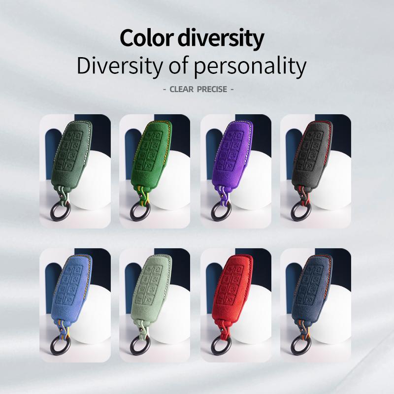 Alcantara Suede For Genesis G80 GV70 GV80 2019 2020 2025 2025 Car Key Case Auto Accessories Remote Keychain Shell Protectors
