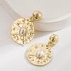 Retro Fine Rhinestone Geometric Round Earrings for Women Ladies Europe and America Style Drop Earrings Banquet Jewelry Wholesale