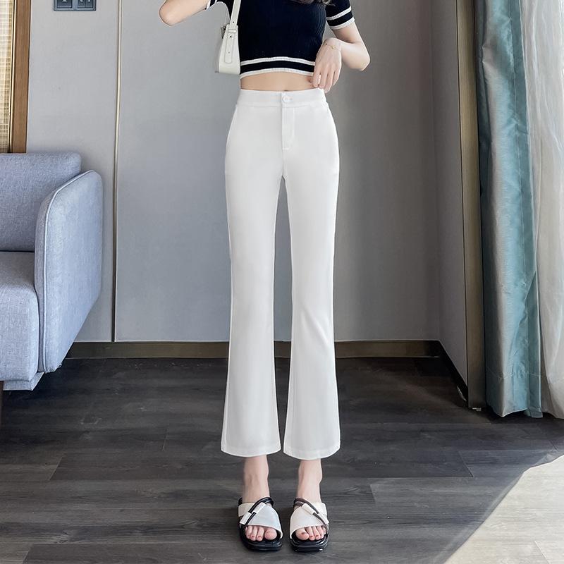 

Flared Pants for Women, Nine-Tenths Length, New Black High-Waisted Slimming Casual Petite Suit Flared Pants 5XL