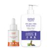 Aravi Organic Vitamin C Face Serum + AHA BHA Body Lotion - Brightening & Exfoliating Skincare Duo
