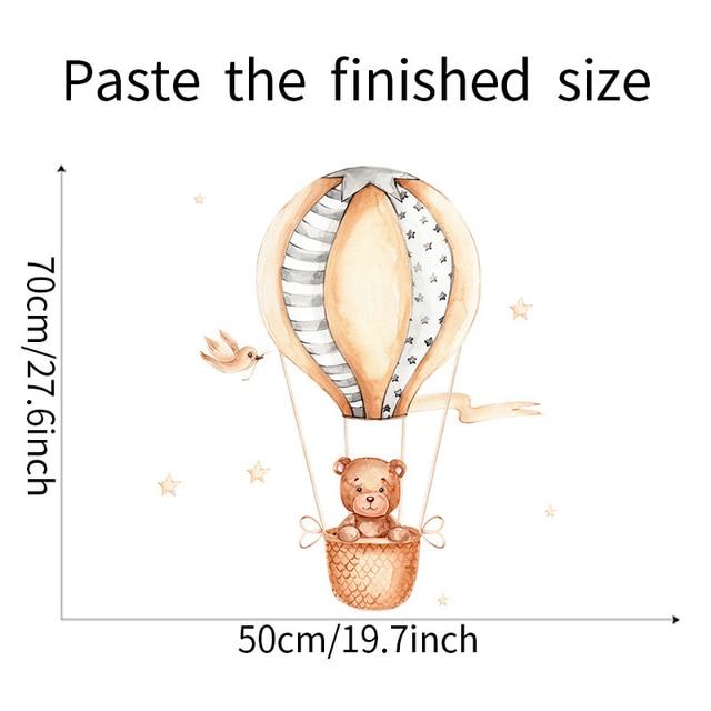 Cute Cartoon Bear Bunny Star Moon Wall Stickers for Kids Rooms Baby Room Wall Decor Wallpaper Girls Boys Bedroom Nursery Sticker