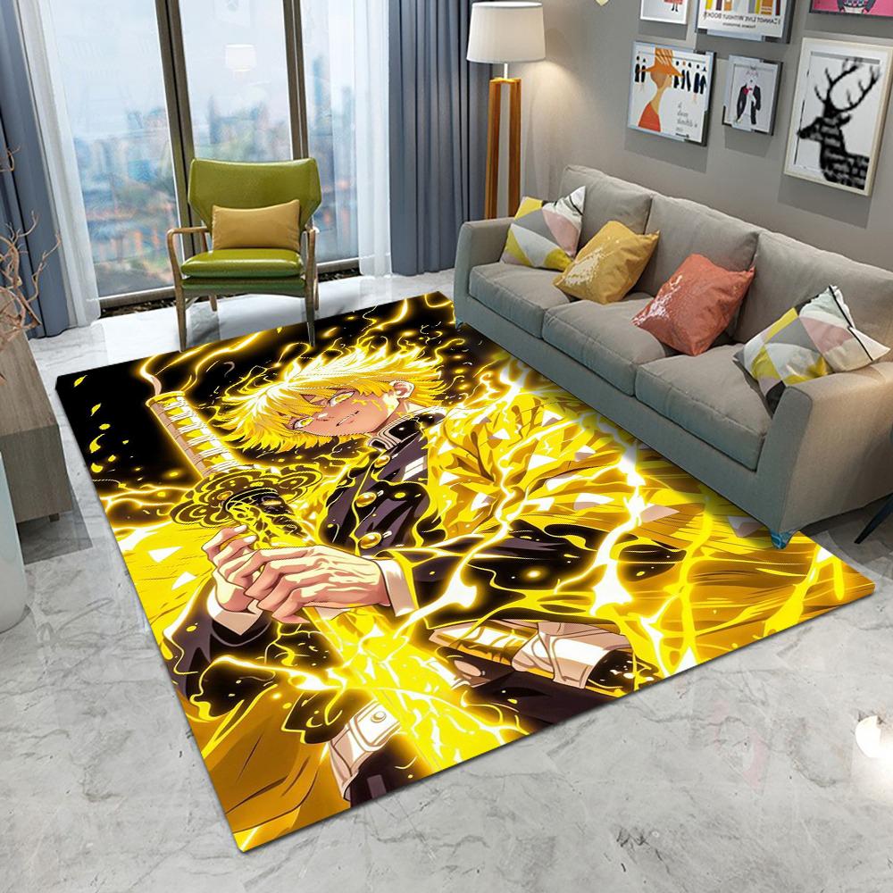  Demon Slayer Blade Carpet Hashibira Inosuke Cartoon Living Room Bedroom Sofa Balcony Entrance Rug Non-slip Mat Home Decor