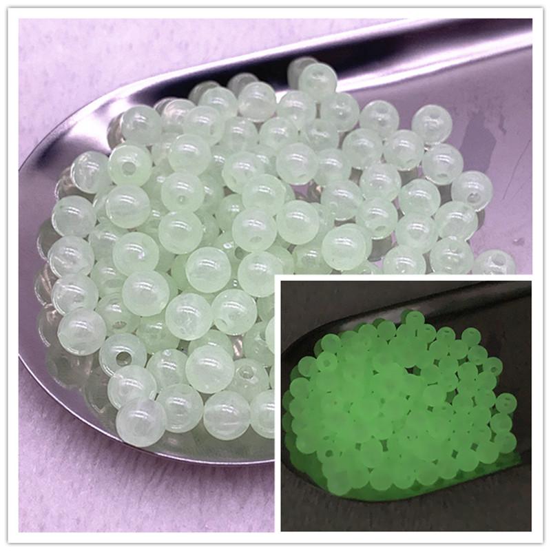 6mm 100 Stück/Los Starke Leuchtperlen Leuchten im Dunkeln Fischerei Lose Abstandshalter Perlen für Schmuck Markierung DIY Halskette Armband