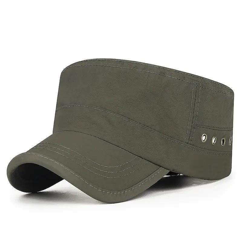 Summer men's flat top hat Outdoor quick-drying hat Breathable sunscreen visor hat Thin cap Mountaineering cool hat
