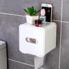 No-Punch Wall-Mounted Tissue Holder & Phone Storage Rack