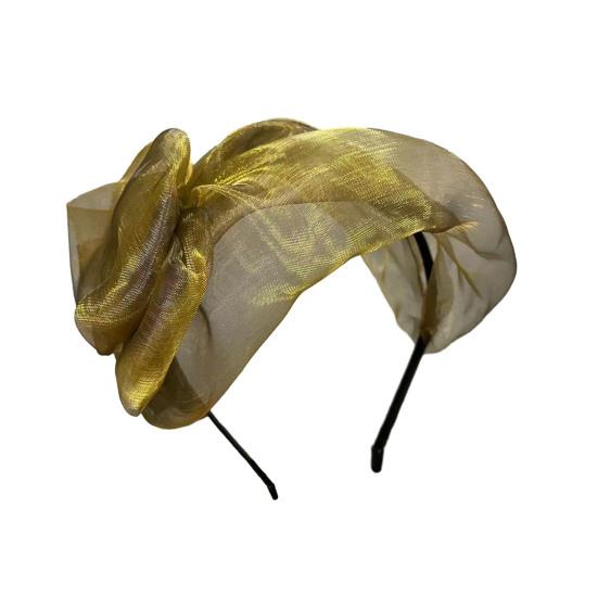 Women Headband Thin Bowknot Mesh Yarn Decor Lightweight Hairband Bright Colors Wide