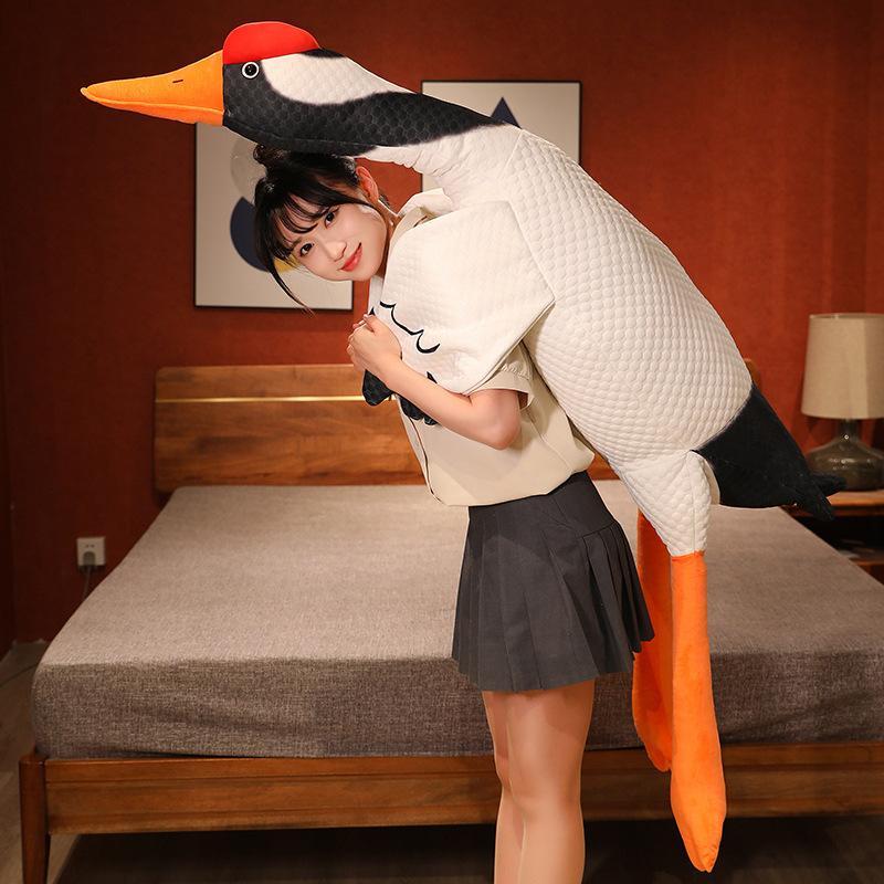Funny Simulation Long Legs Animal Crane Goose Plush Doll Pillow Warm Hug Home Decor for Boys and Girls Companion Gifts