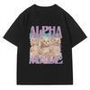 Lustiges Alpha-Männchen-T-Shirt, Geschenk für den besten Freund, Sommermode, Meme-Grafik, Kurzarm, süßer Cartoon-Stil
