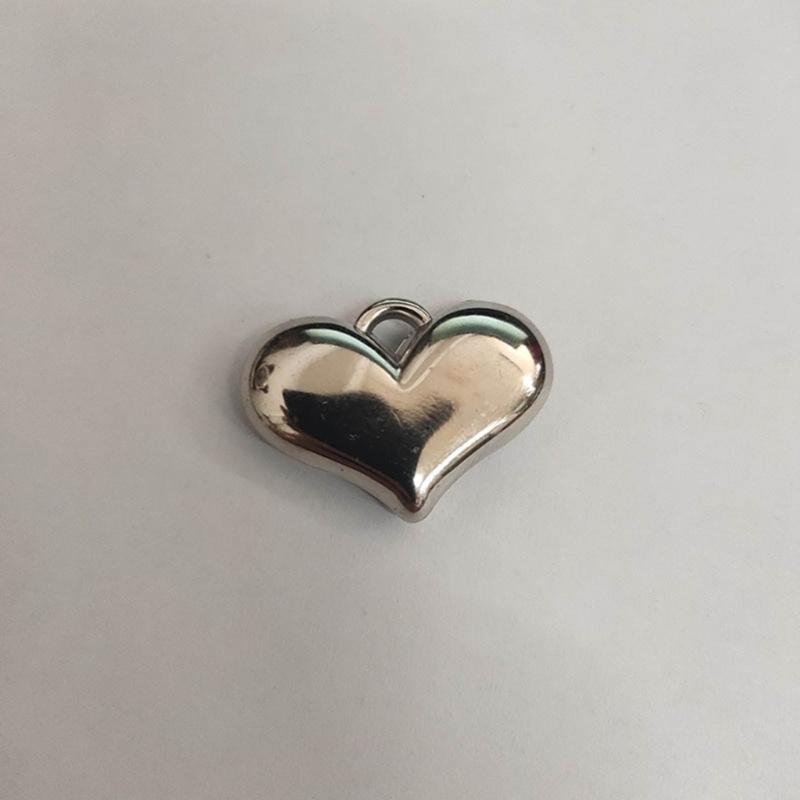 10/20xElegant Heart Pendant for Choker Necklace Making Earring Bead for DIY Necklace Jewelry Making Pendant with Hole