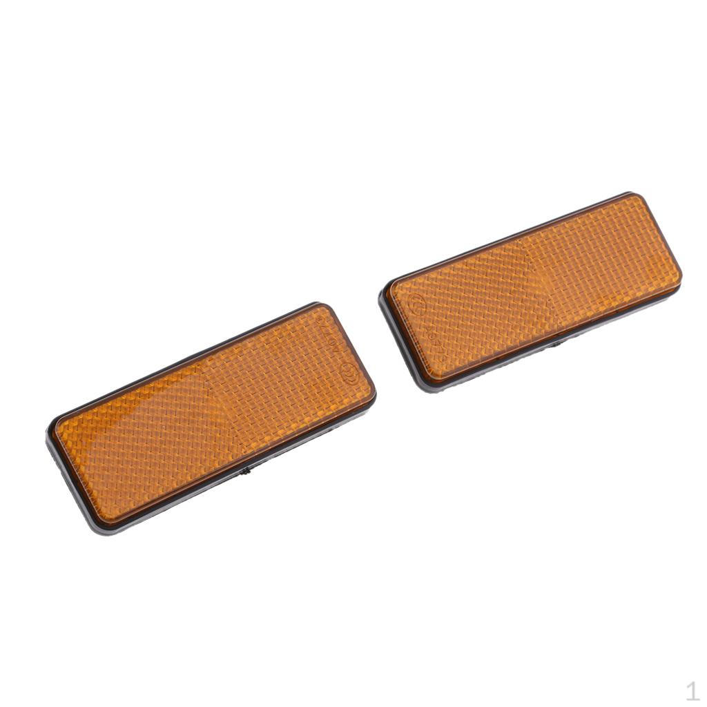 

2 Pieces Square Yellow Reflectors Universal for Motorcycles ATV Bikes Dirt Bike
