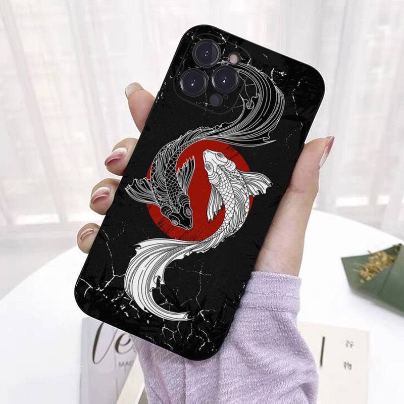 

Чехол для телефона Fish Yin Yang Art силиконовый мягкий для iPhone 14 13 12 11 Pro Mini XS MAX 8 7 6 Plus X 2020 XR Shell iphone 11