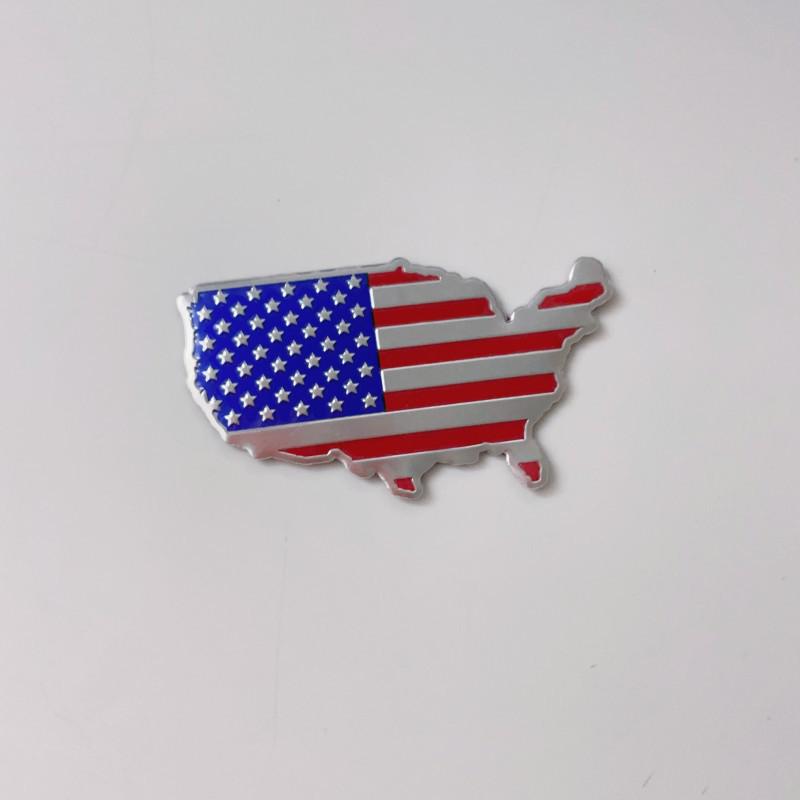 USA Flag Metal Car Sticker for American Trucks & Pickups - Suitable for Fender & Rear Emblem