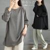 Long Sleeve Long Sleeve Cut and Round Loose Oversized Plus Perfect for Winter [POGCZMKK] Women's T-Shirt, Top, T-Shirt, Sewn, Neck, Fit, Silhouette,