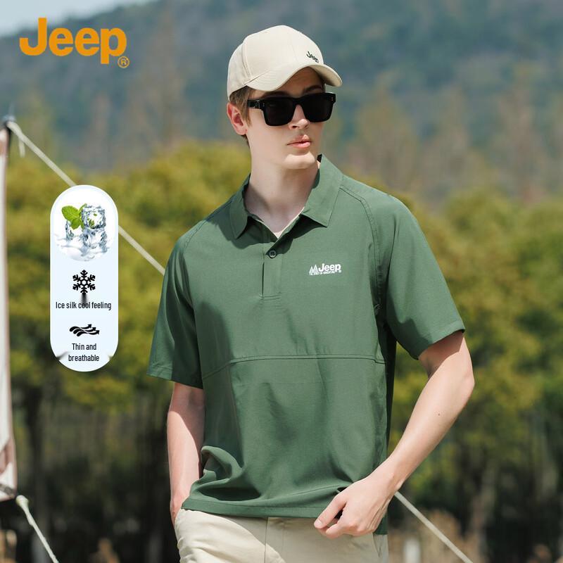 

JEEP Men s Ice Silk Quick-Dry Polo Shirt 3XL