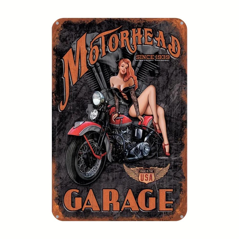 Vintage Motorsykkelentusiaster Metallkunst Nostalgisk Garasjedekor Metallblikkskilt Plakater Skilt for Bar Garasje Klubb Vintage Elskere