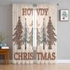 Christmas Hat Christmas Tree Curtains For Living Room Bedroom Home Decoration Window Voile Tulle Curtain Drapes