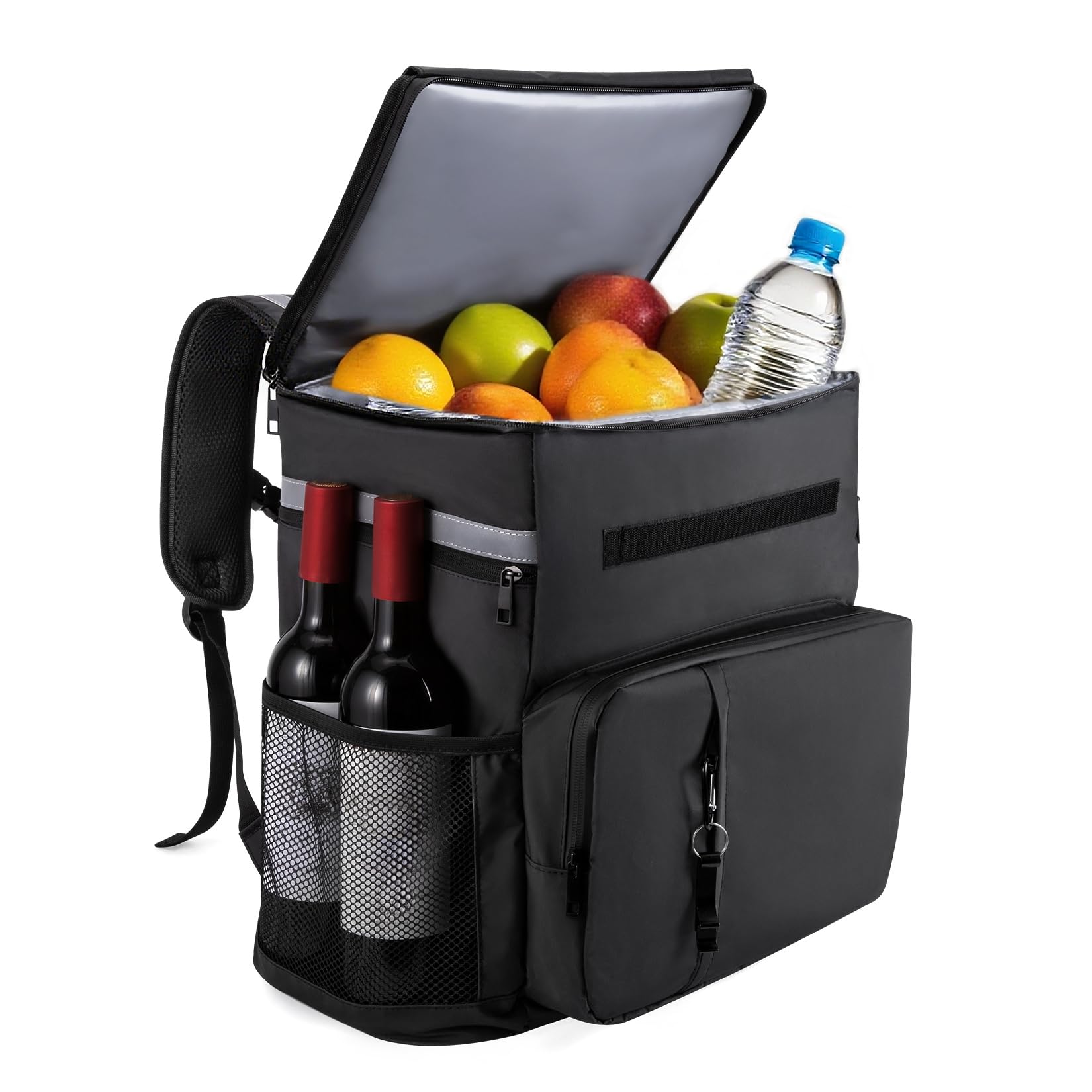 

MILPROX 25L Insulated Cooler Foldable Insulated Eco Soft Cooler Lunch Heat Lunch Sports Club Watching Outdoor Camping Bag, Waterproof, Backpack, Bag, чёрный