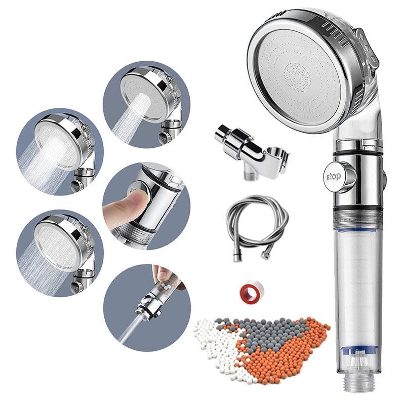 Hongdec Bathroom Accessories High Pressure Shower Filter Head Handheld Rain Showerhead Water Save Modern Design Chrome Shower