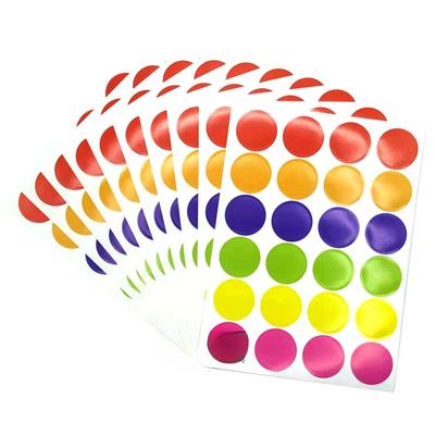10 feuilles de petits autocollants ronds, étiquettes de scellage circulaires, autocollants circulaires DIY, 6 mm/8 mm/10 mm/20 mm, autocollants ronds colorés