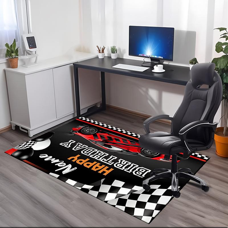 Custom Name Racing Printed Carpet, for Office Chair Living Room Bedroom Kitchen Room Decor Gifts.