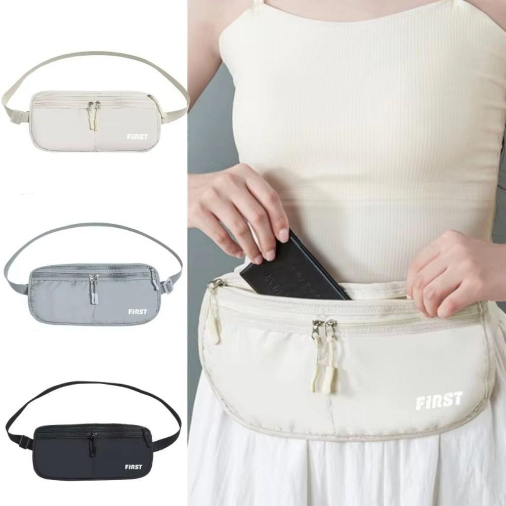 

Invisible Sports Waist Bag Anti-theft Men Belt Pouch Light Security Wallet for Passport сірий