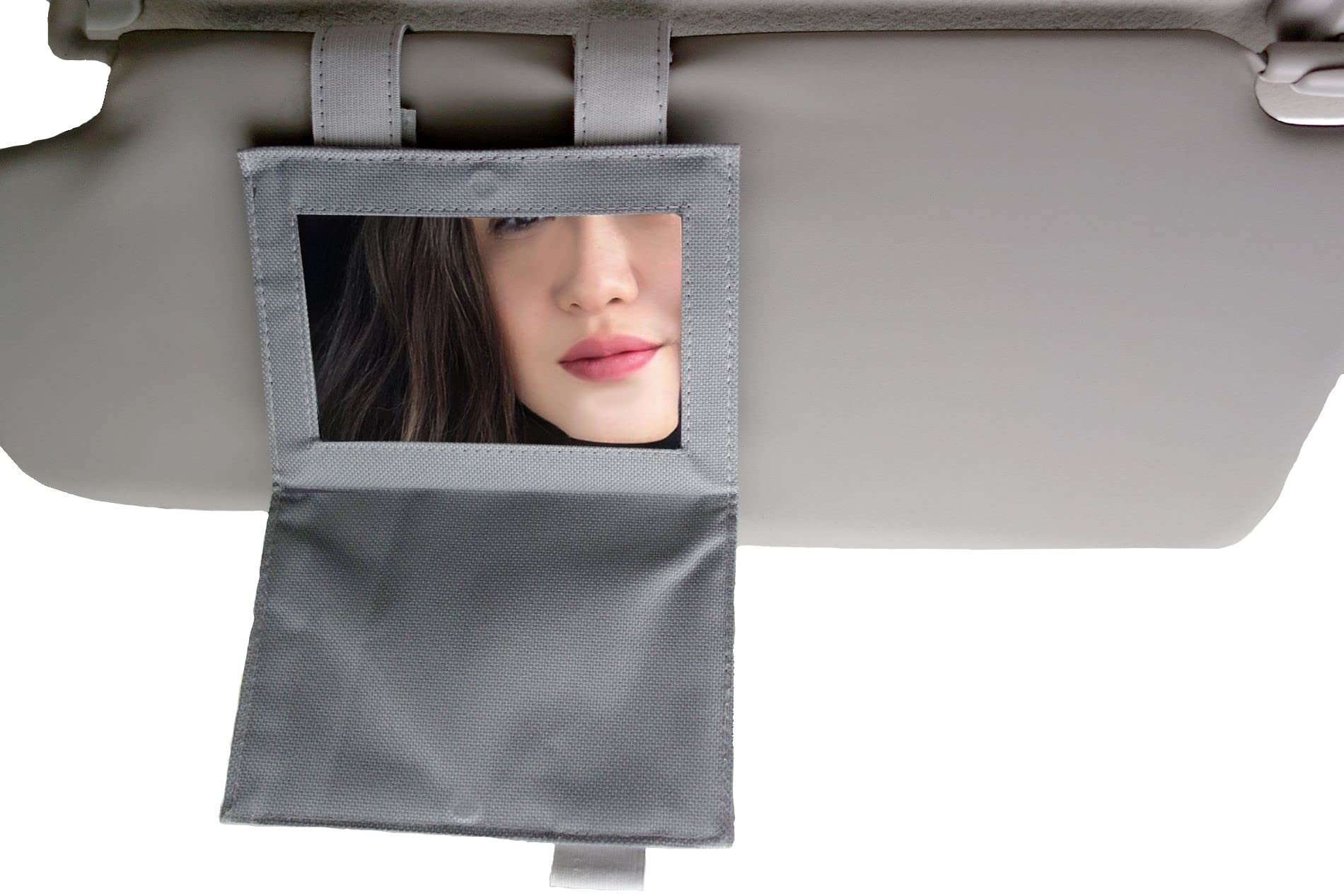 

Easy to Install Easy Visor Mirror, Easy to See Size Sun Visor Mirror, Gray Vanity Mirror with Cover (For Passenger) Height: 100mm Width: 140mm серый