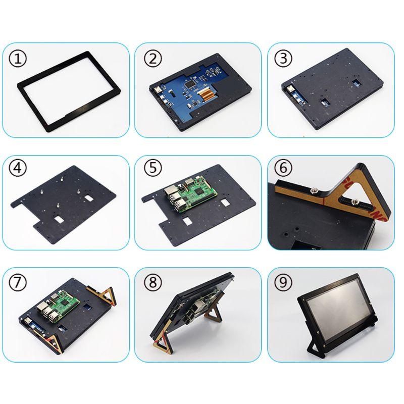 Plastic Case Shell for 7" LCD Display Screen Frame Work Includes Screws for RPi Driver Board Mounting