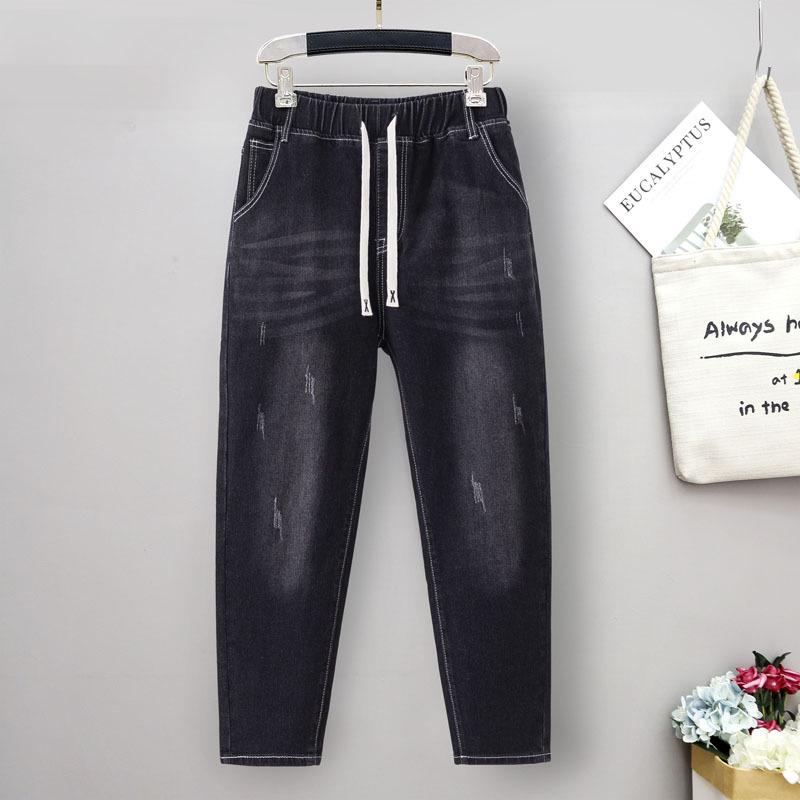 Übergröße Stretch Jeans für Damen - Locker, Schlankmachende 9-Punkt Denim-Hose