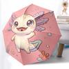 1pc Sturdy 8-Bone Auto Umbrella, Charming Axolotl Adorable Bloom Umbrella, Digital Printed, Foldable Umbrella for On-the-Go Outdoor Use