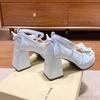 Lolita Sweet Platform Blue High Heels Soft Girl Lolita Japanese Cute Bow Shoes 2025 New