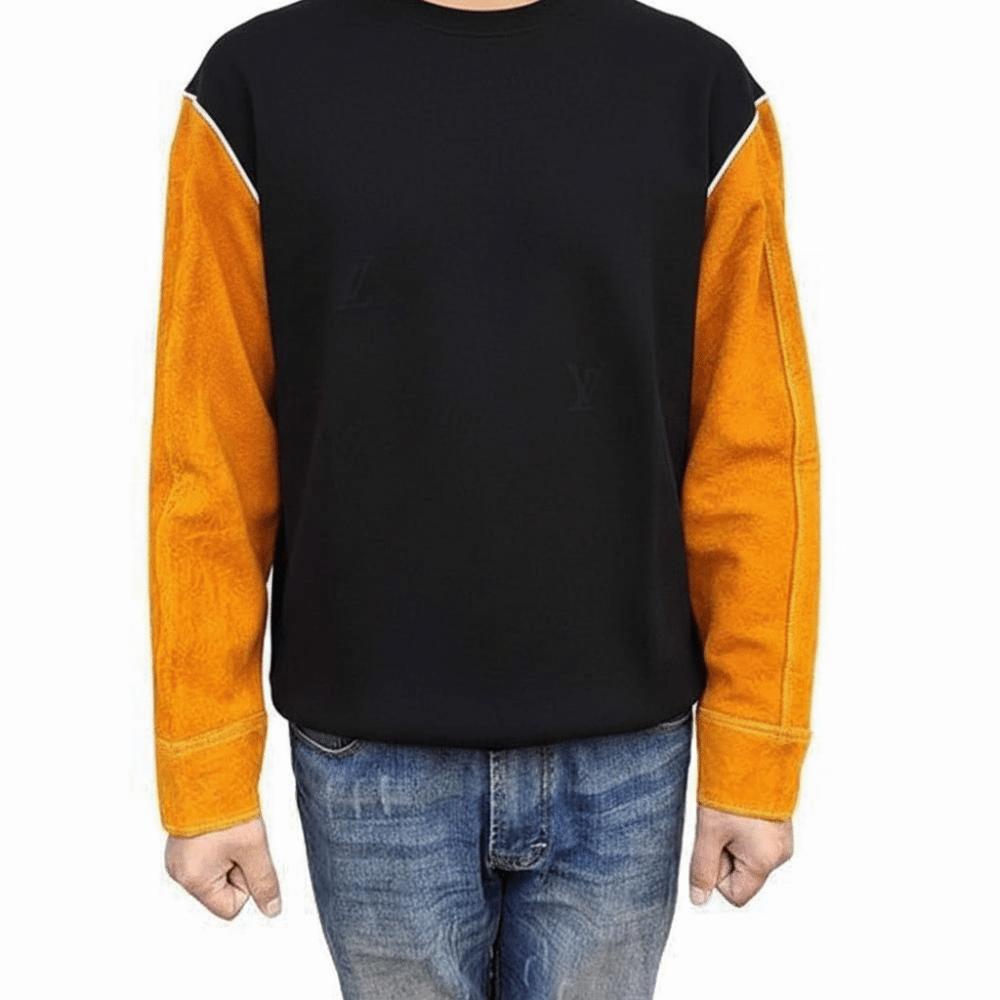 Non-stick Liner Leather Welding Work Sleeves Arm Protection Heat Flame Resistant Welding Arm Sleeve Wear-resistant Thickened