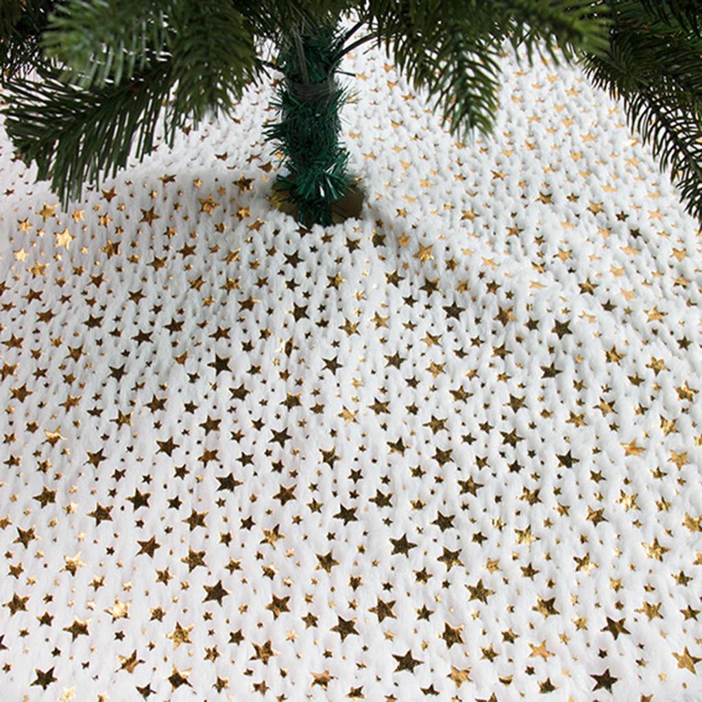 Christmas Decorations Five-star Print Plush Tree Skirt Plush Christmas Tree Decoration Christmas Tree Skirt