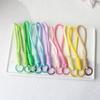 5 pièces/lot Porte-clés tressé coloré Lanière pour téléphone portable Corde à nœud anti-perte Sangle Porte-clés Hommes Femmes Accessoires Porte-clés de voiture