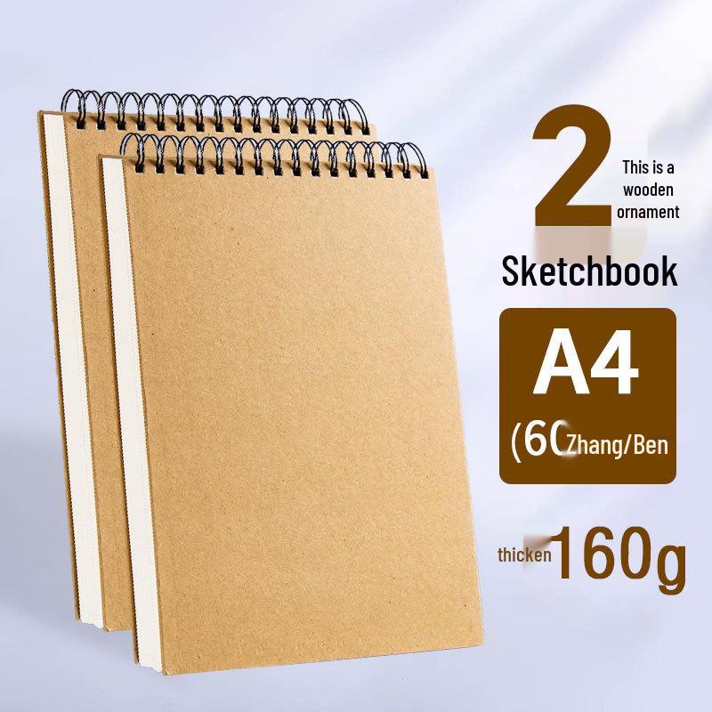 Thickened 160g Art Sketchbook for Students, A4/A5/8k, Side-Flip, Hard Cover