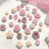 50Pcs Diy Nail Art Decor 3D Rosa Chinensis Flower Rose Flower Nail Drills Mixed Size Camellia Flower Nail Drill Manicure Design